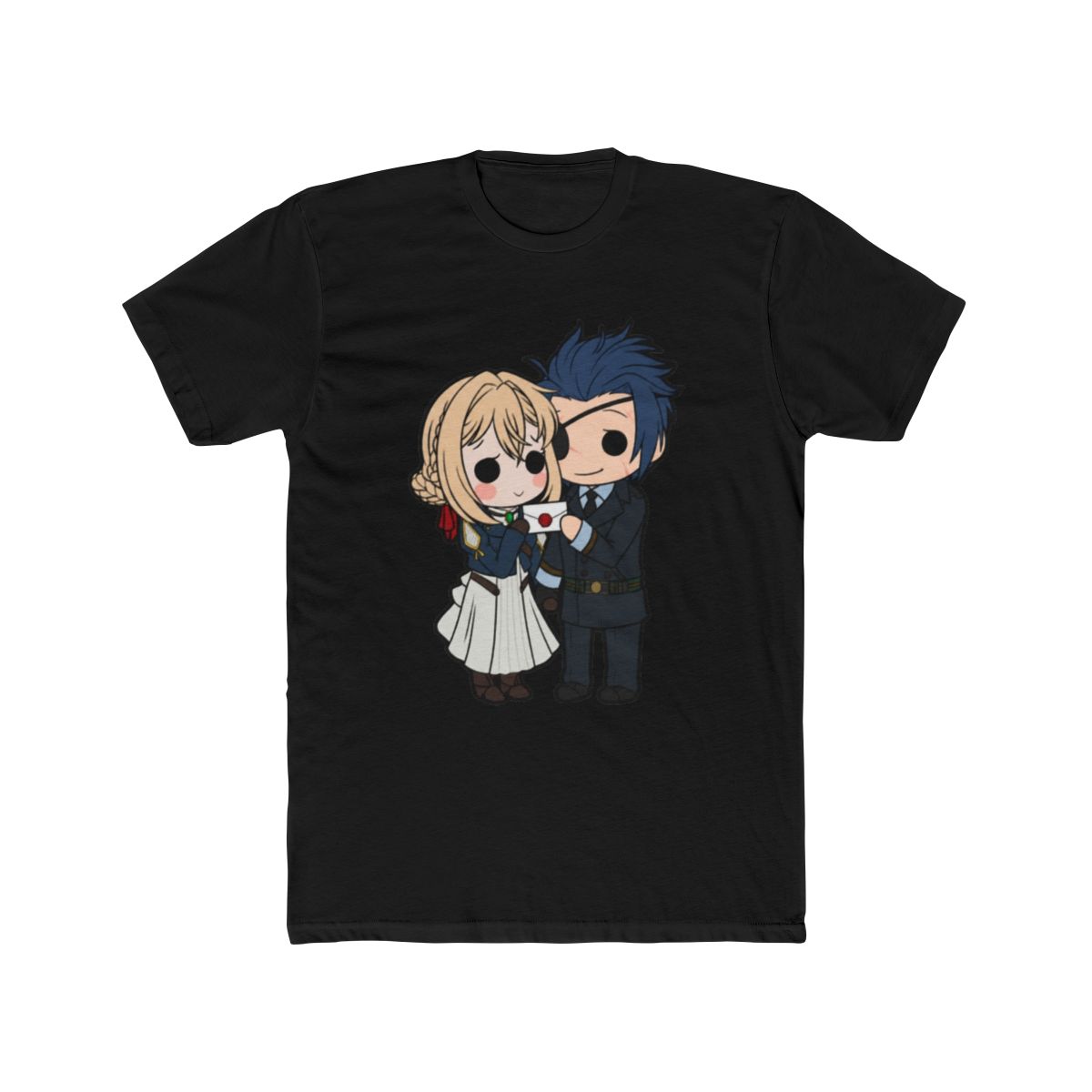 Chibi Violet + Gilbert T Shirt | Violet Evergarden - alternate angle 3, merchandise